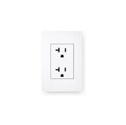 Golden Designs 2025 Reserve Edition GDI-8035-03 Full Spectrum Corner Sauna with Himalayan Salt Bar, featuring a white electrical outlet with black plugs for installation.
