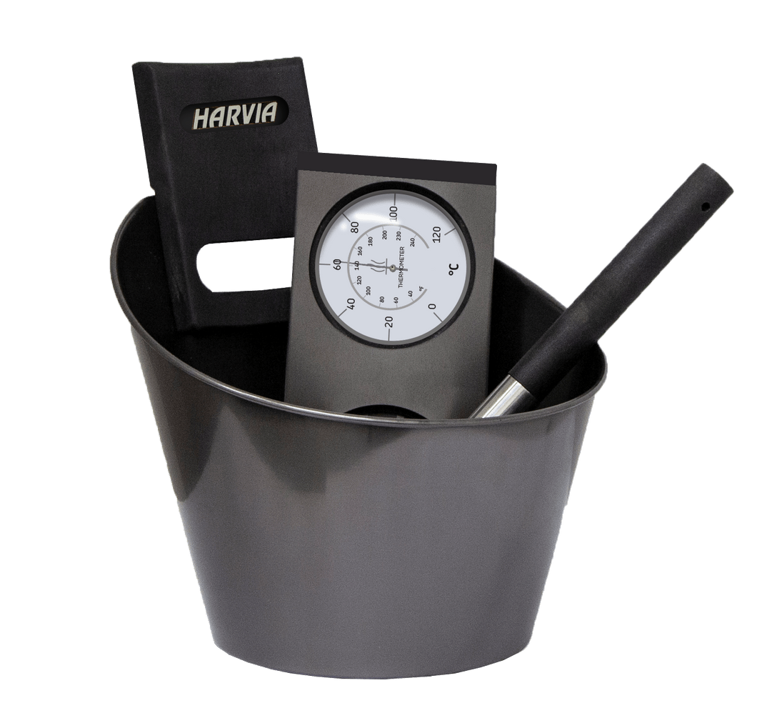 Harvia Onyx Bucket, Ladle, & Thermometer Kit - LuxeWell Life