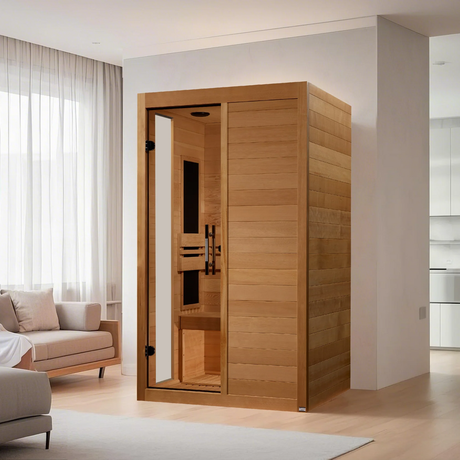 Dynamic Lucca Elite 2-Person Ultra Low EMF FAR Indoor Infrared Sauna + Red Light Therapy