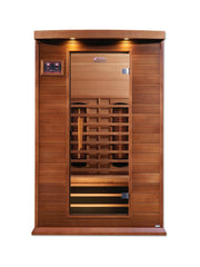 Maxxus 2 Person Full Spectrum Infrared Sauna - Canadian Red Cedar with glass door, interior lighting, and advanced heating technology.