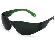 The Mito Red Light | Red Light Therapy Glasses IR5 (Extra Dark) by Mito Red Light feature large, dark green wraparound lenses and thick frames, providing full eye protection from red and near-infrared light during therapy sessions.