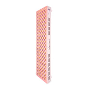The Mito Red Light MitoMAX 2.0 is a tall, rectangular pink red light therapy panel featuring rows of small circular lights on the front and side ventilation slots, shown standing upright against a white background.