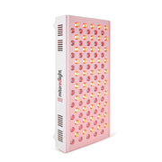 The Mito Red Light MitoMID 2.0 is a rectangular red light therapy panel with a white and pink design, high-powered LED bulbs on the front, ventilation slots for cooling, and "mitoredlight" labeled on the side.