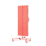 The MitoPRO+ | Red Light Therapy Panel Series v2 by Mito Red Light features a tall, rectangular panel with four quad-wavelength LED sections on a wheeled, adjustable stand, emitting therapeutic red and near-infrared light.