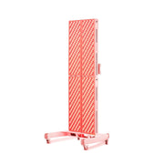 The MitoPRO+ | Red Light Therapy Panel Series v2 by Mito Red Light is a tall, rectangular panel on wheels with four vertical segments of red and white LEDs, offering advanced quad wavelength red and near infrared light therapy.