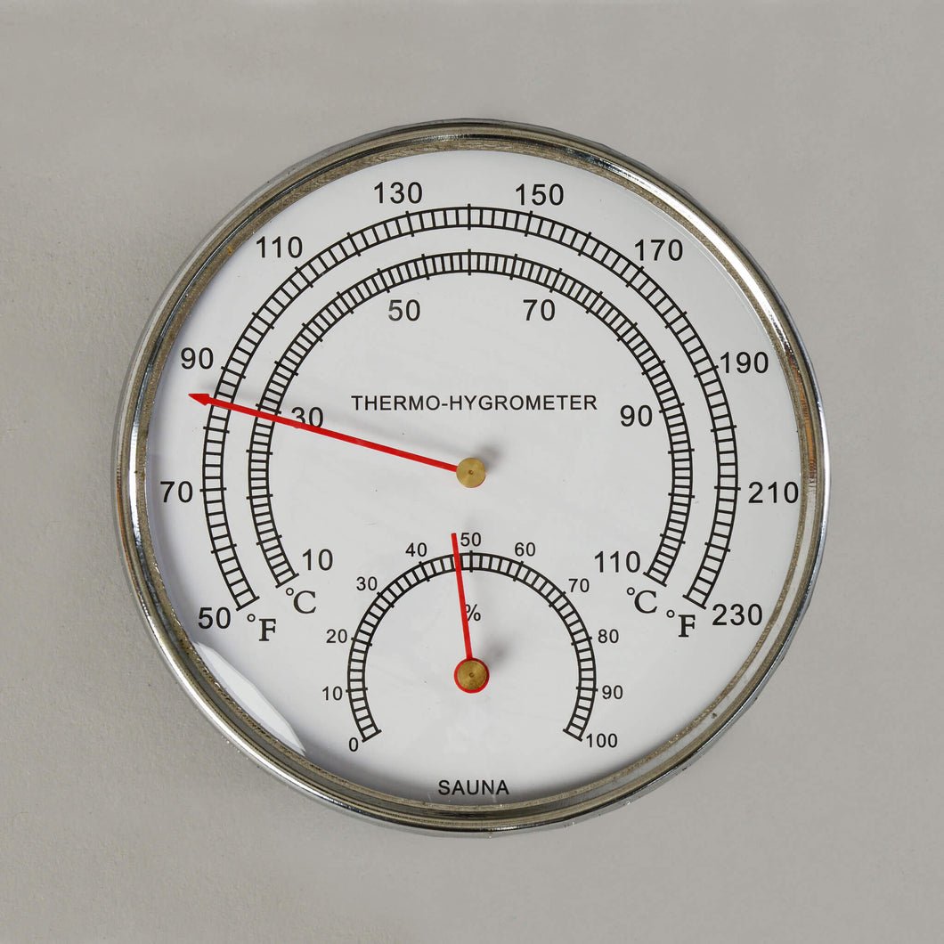 Sauna Thermometer - 4" Chrome - LuxeWell Life