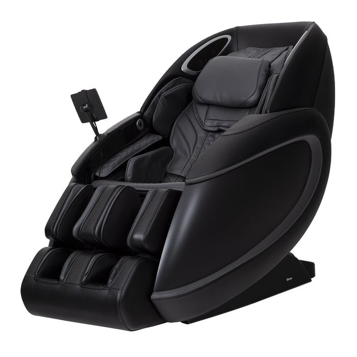 Titan Premium Fleetwood II Massage Chair, featuring an ergonomic design, armrests, and customizable controls for a personalized full-body massage experience.