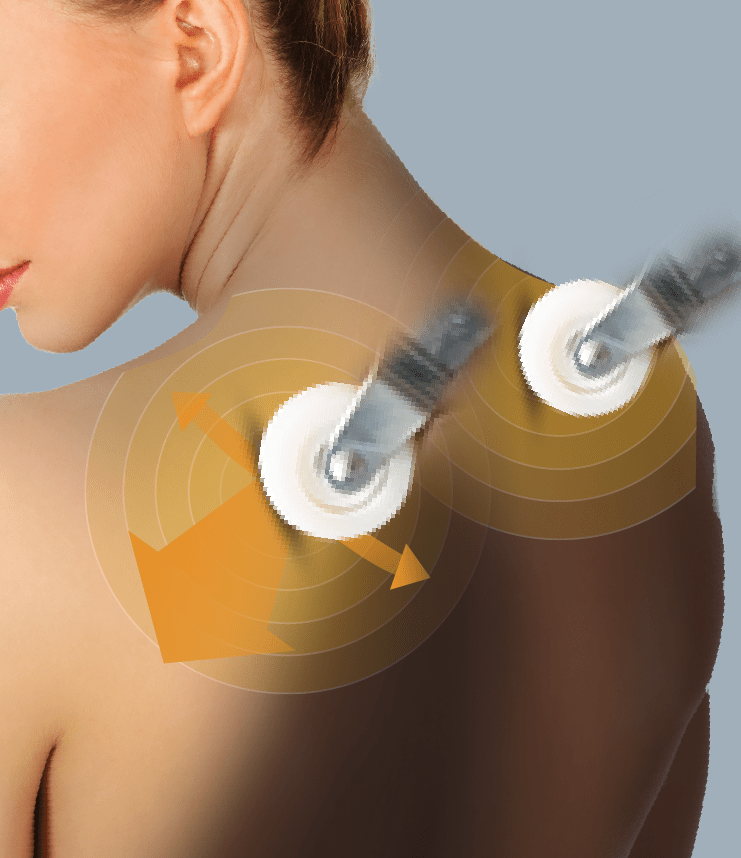 Close-up of a woman's back using the Daiwa Legacy 4 Massage Chair, highlighting its advanced massage technology and ergonomic design.