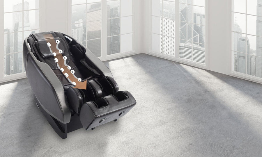 Daiwa Orbit 3D Massage Chair in a modern room, showcasing its sleek design and advanced features for full-body wellness.