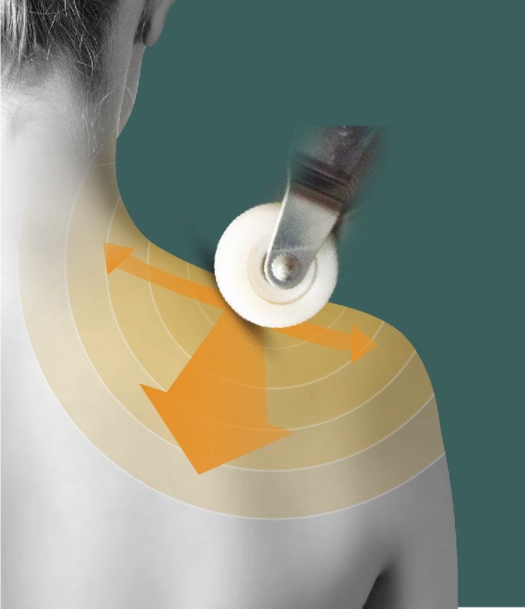 Close-up of a person's back using the Daiwa Relax 2 Zero 3D Massage Chair, highlighting its advanced full-body massage and therapeutic features.
