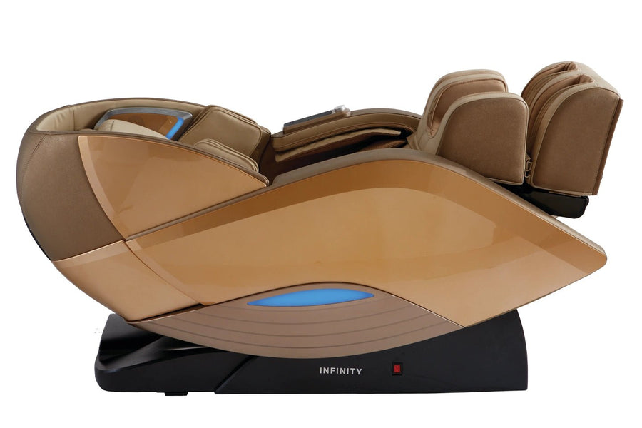 Infinity Dynasty 4D Massage Chair with black base, showcasing advanced massage features and ergonomic design for a comprehensive wellness experience.