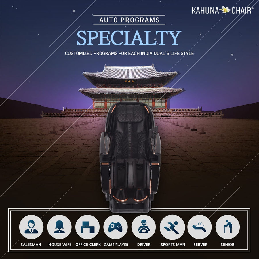 Kahuna EM-8500 True 4D + Airbag full body invigorating massage with zero gravity - Lotus Massage Chairs