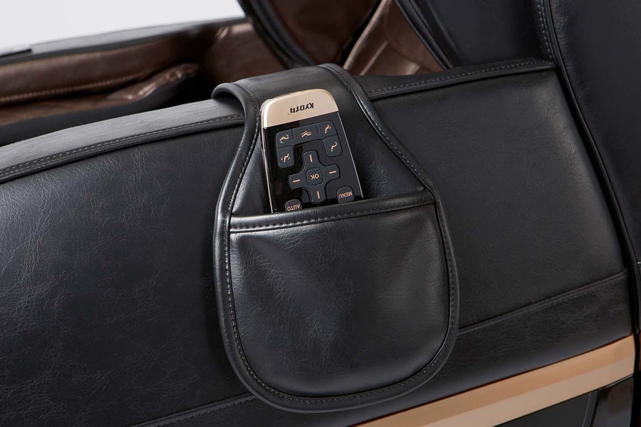 Close-up of the Kyota Kokoro M888 Massage Chair showcasing its advanced 4D massage technology and ergonomic design for full-body relaxation.