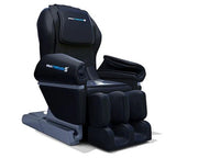 The Medical Breakthrough 5 Massage Chair by Medical Breakthrough features padded armrests and footrests, a sleek black design with “Breakthrough S” on the panels, and offers full-body relaxation in a fully reclined Zero Gravity Sleep System.
