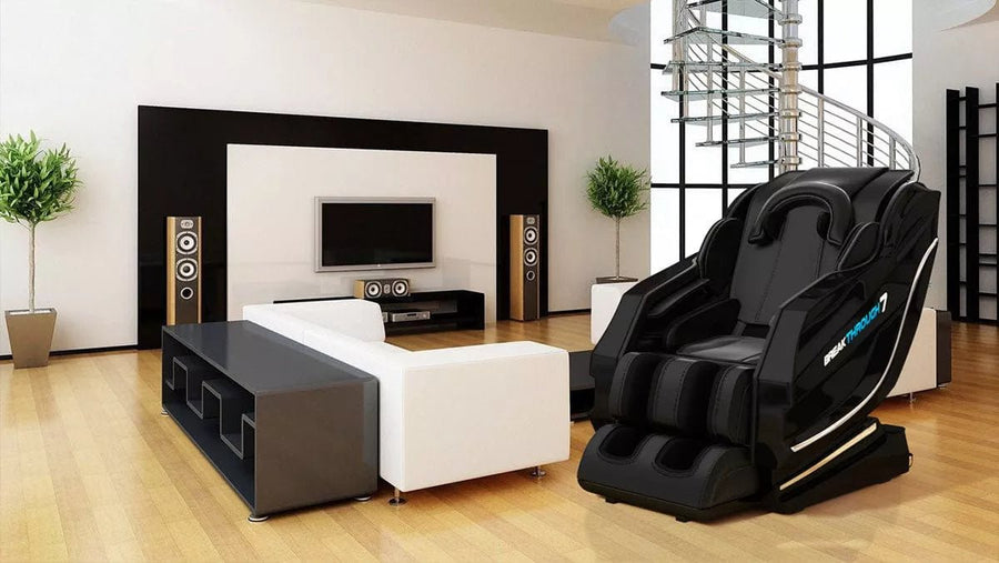 Medical Breakthrough 7 massage chair in a modern living room, featuring advanced full-body massage systems for posture correction and pain relief.