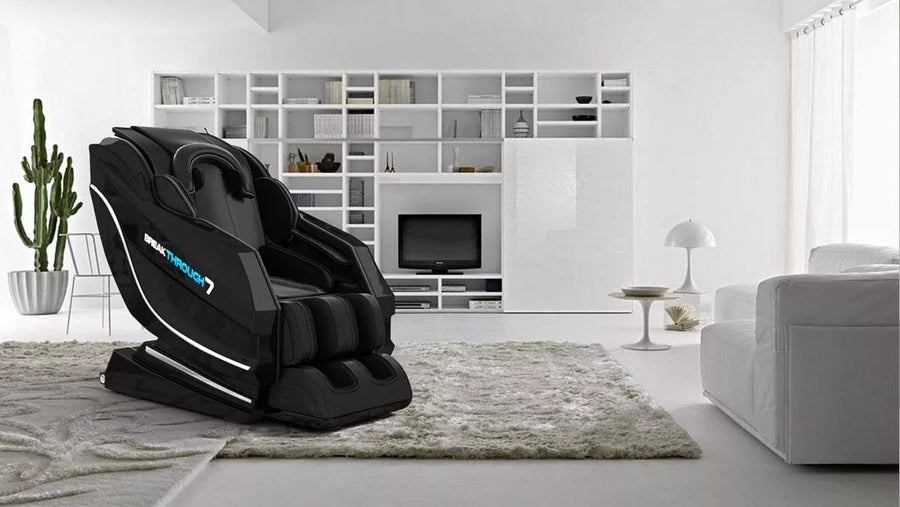 Medical Breakthrough 7 massage chair in a living room, featuring advanced full-body massage and posture correction.