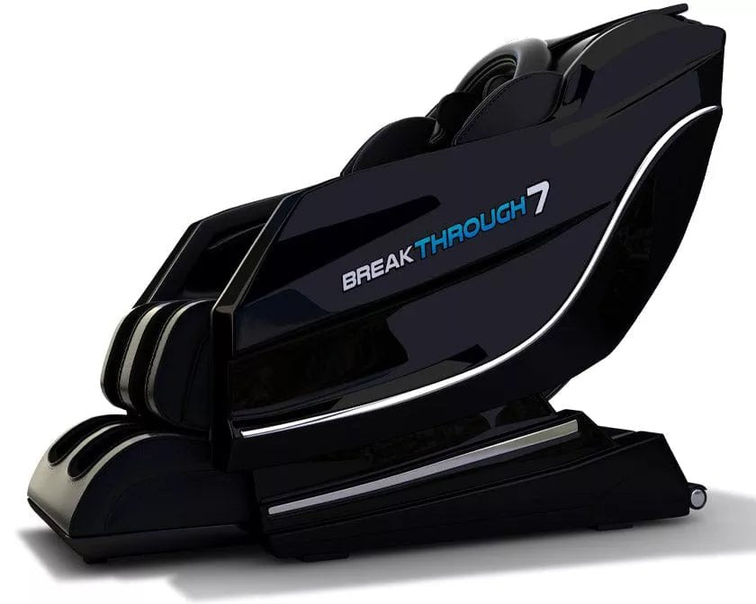 Medical Breakthrough 7 massage chair with comprehensive arm and foot massage systems, zero gravity sleep function, and full body stretch capabilities.