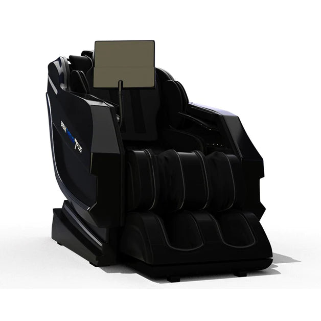 Medical Breakthrough 7 Plus Massage Chair featuring a reclining position with a built-in monitor, designed for full-body, zero-gravity massages.