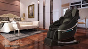 Black Medical Breakthrough 8 Plus massage chair in a modern living room setting.