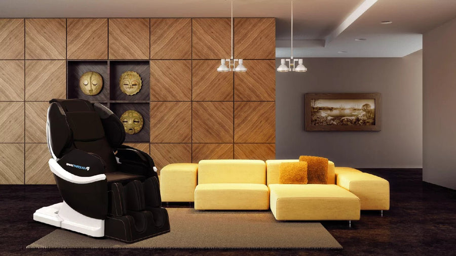Medical Breakthrough 9 massage chair in a living room setting, designed to improve posture, reduce pain, and aid sleep with advanced health systems.