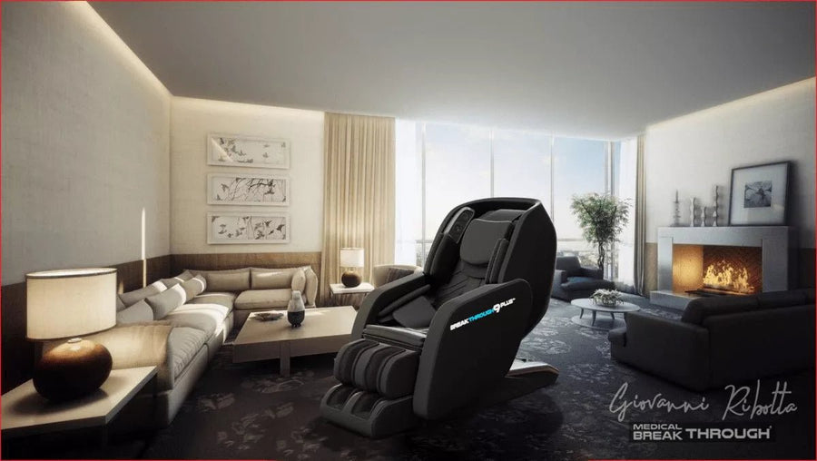 Medical Breakthrough 9 Plus massage chair in a living room, designed to improve posture, reduce pain, and help you fall asleep.